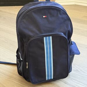 Vintage Tommy Hilfiger Backpack Book Laptop Bag Overnight Blue Designer Preppy